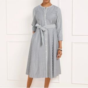 Talbots Belted Shirtdress Daisy Stripe size 10